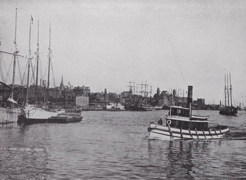 هاربور فرونت ، سانت جون ، نيو برونزويك (b / w photo) بواسطة المصور كندي