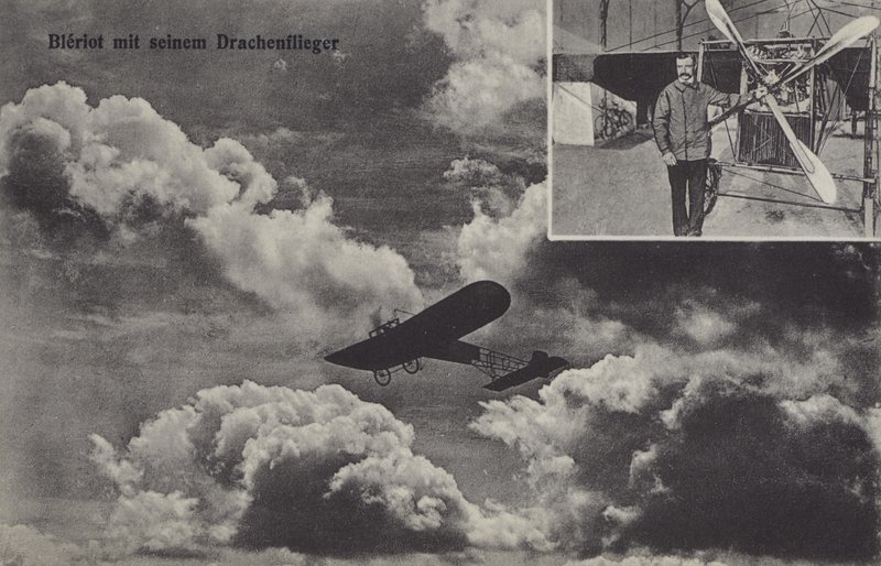French aviator Louis Bleriot and his monoplane (b/w photo) بواسطة مصور فوتوغرافي ألماني