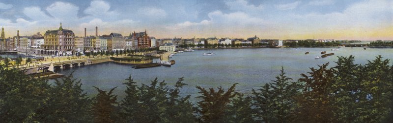 Hamburg: Panorama vom alten und neuen Jungfernstieg (photo) بواسطة مصور فوتوغرافي ألماني
