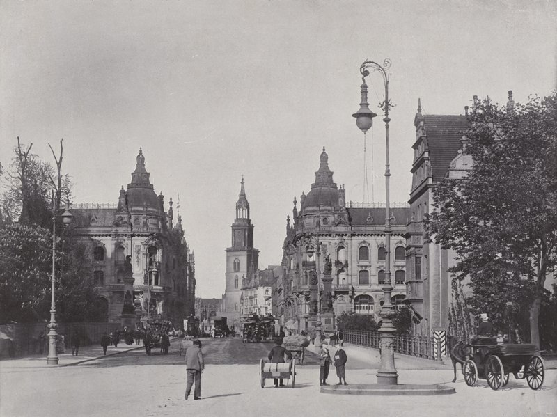 Kaiser Wilhelm-Brucke Und Kaiser Wilhelm-Strasse (b/w photo) بواسطة مصور فوتوغرافي ألماني