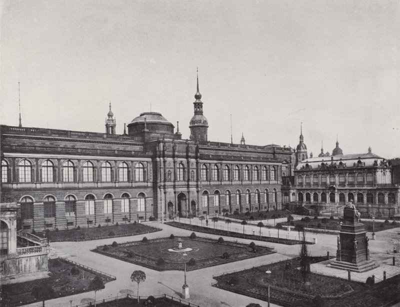 معرض الرسم الملكي ، منظر من Zwinger (صورة b / w) بواسطة مصور فوتوغرافي ألماني