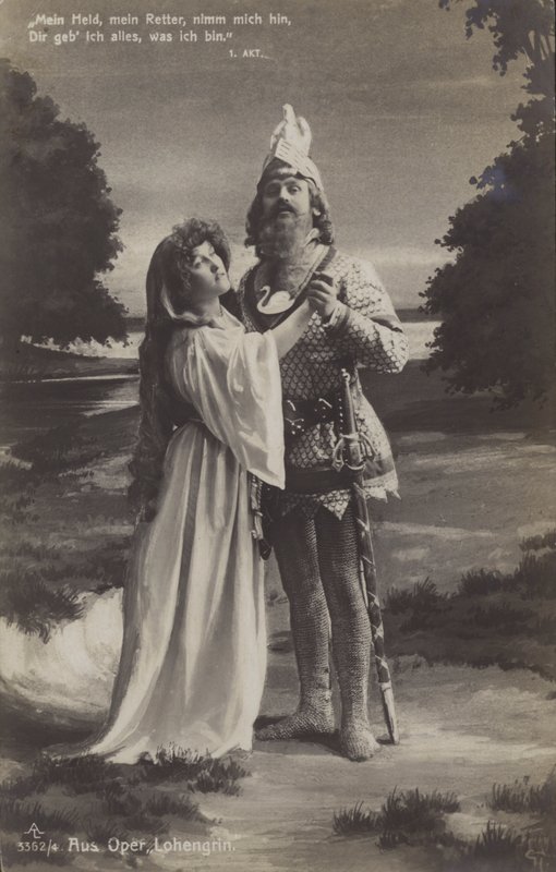 إنتاج أوبرا ريتشارد فاجنر Lohengrin. (ب / ث الصورة) بواسطة مصور فوتوغرافي ألماني
