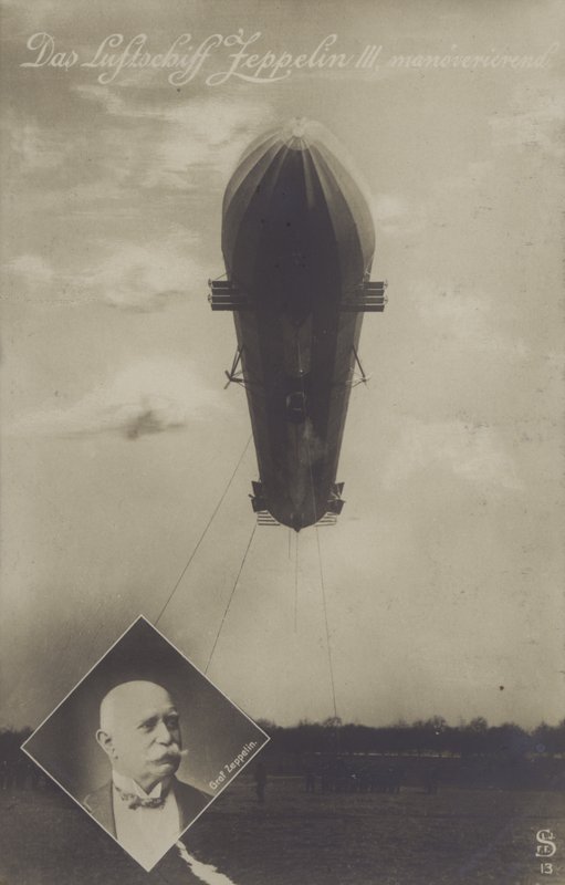 Zeppelin LZ III (صورة b / w) بواسطة مصور فوتوغرافي ألماني