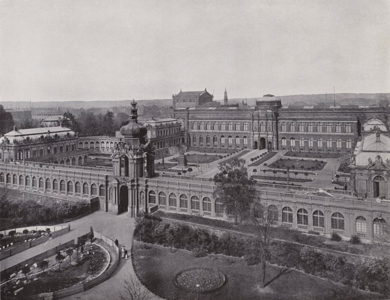 Zwinger ، Totalansicht (صورة b / w) بواسطة مصور فوتوغرافي ألماني