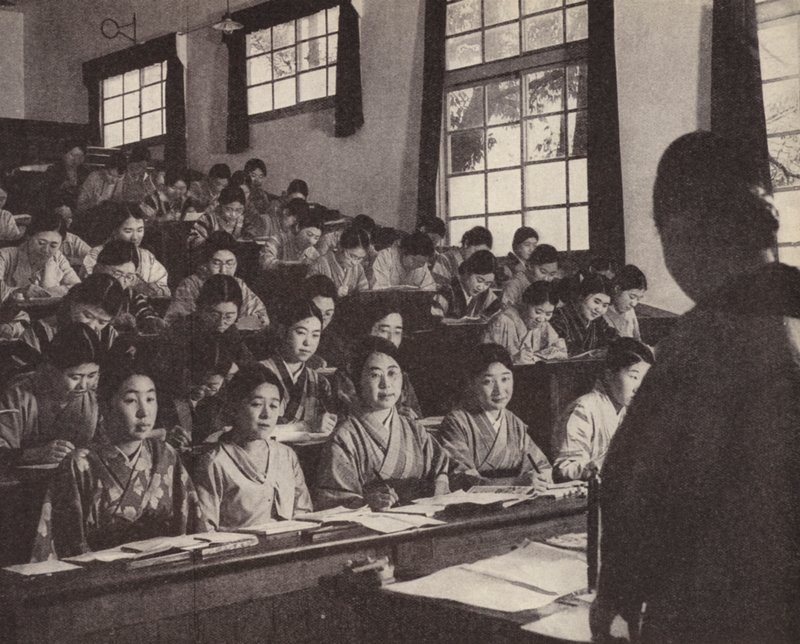 Young Japanese women in their last year at the Women