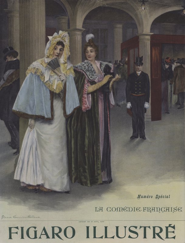 يوم اشتراك في الكوميديا الفرنسية. غلاف لو فيغارو إيلوستري ، يونيو 1897 بواسطة بيير كارير بليوز