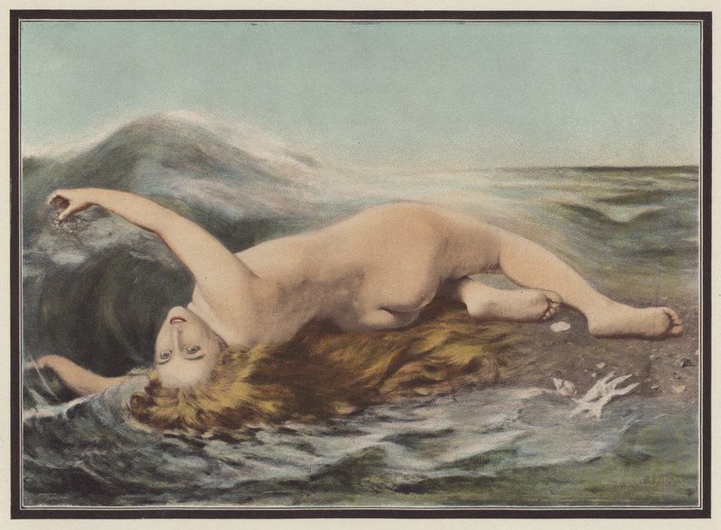 Undine اللعب مع الأمواج (اللون الليثو) بواسطة بيير دوبوي