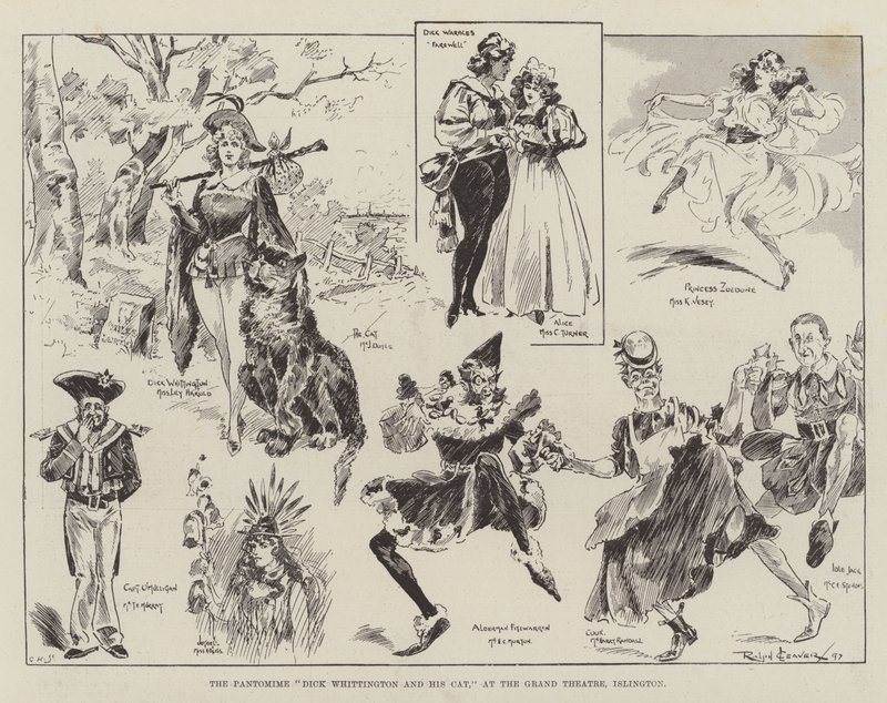 The Pantomime Dick Whittington وقطته ، في المسرح الكبير ، Islington بواسطة رالف كليفر