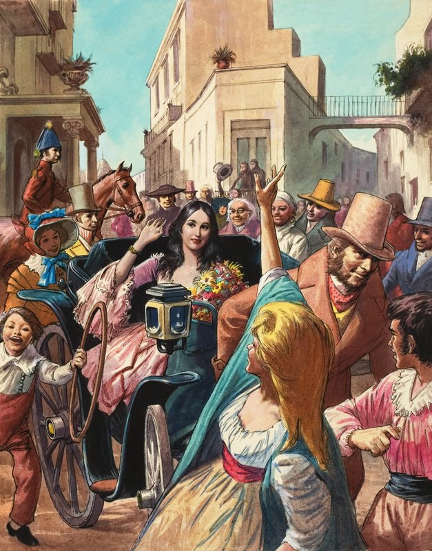 ماريا ماليبران (1808-1886) تزور لوكا في إيطاليا (غواش على ورق) بواسطة رالف بروس