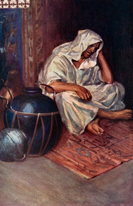 رسم توضيحي لروبنسون كروزو بقلم دانيال ديفو (ليثو ملون) بواسطة رالف نويل بوكوك