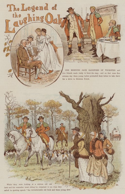 أسطورة البلوط الضاحك (chromolitho) بواسطة راندولف كالديكوت
