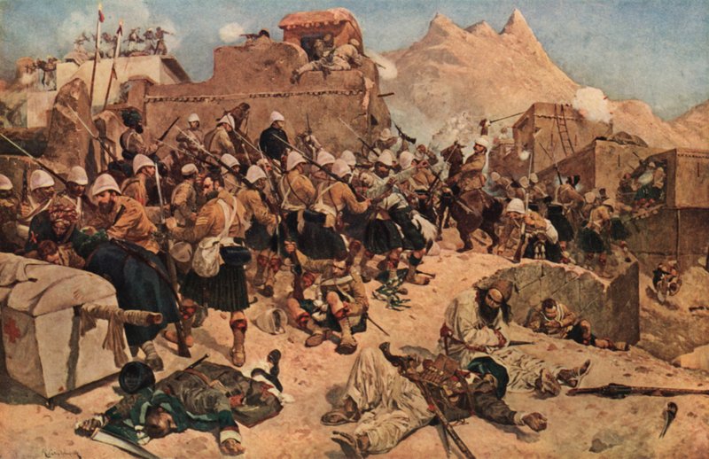 المرتفعات 92 و Gurkhas الثاني اقتحام Gaudi Mullah Sahibdad في قندهار ، أفغانستان ، 1880 بواسطة ريتشارد كاتون الثاني وودفيل