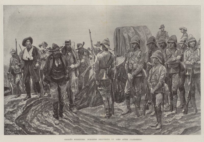 Cronje&39;s Surrender ، Burghers يسلحون الأسلحة بعد Paardeberg بواسطة ريتشارد كاتون وودفيل جونيور