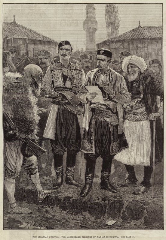 المسألة الألبانية ، وزير الحرب في الجبل الأسود في بودغوريتزا بواسطة ريتشارد كاتون وودفيل جونيور