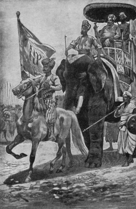 Surajah-Dowlah ، مثبت على فيل ، يستعد لمقابلة روبرت كلايف في بلاسي بواسطة ريتشارد كاتون الثاني وودفيل