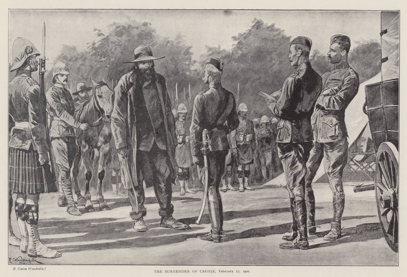 The surrender of Cronje, 27 February 1900 (litho) بواسطة ريتشارد كاتون الثاني (بعد) وودفيل
