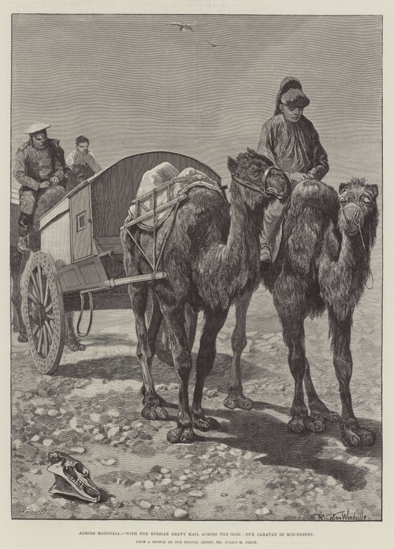 عبر منغوليا ، مع البريد الثقيل الروسي عبر جوبي ، قافلتنا في وسط الصحراء بواسطة ريتشارد كاتون وودفيل جونيور