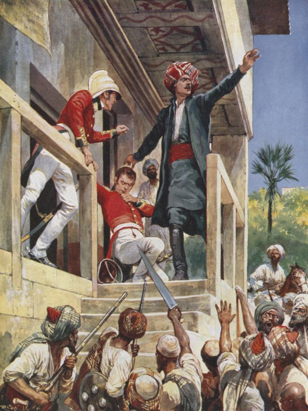الهجوم على منزل السير ألكسندر بيرنز ، 1841 بواسطة ريتشارد كاتون وودفيل جونيور