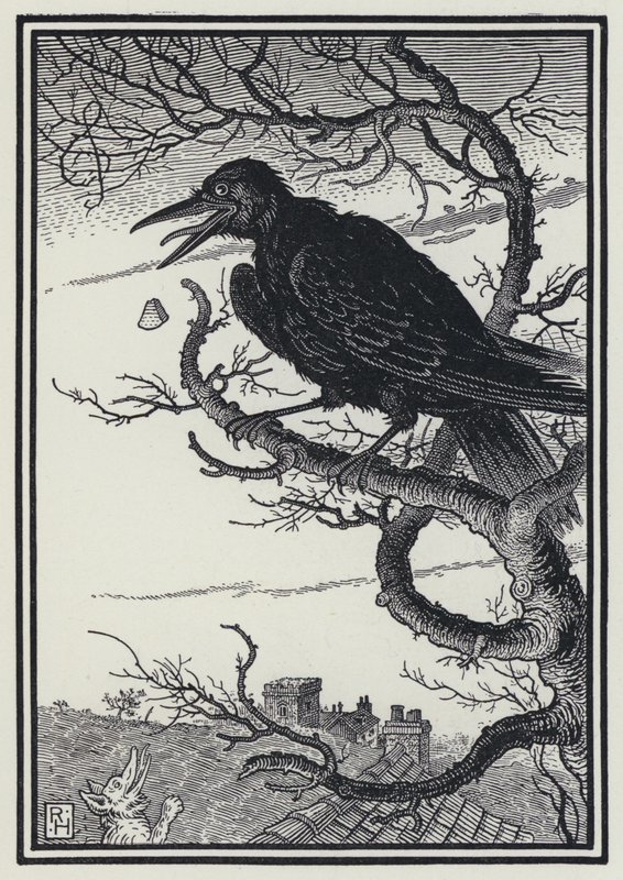 The Fox And The Crow (engraving) بواسطة ريتشارد هايواي