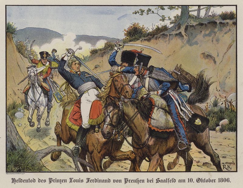 Heroic death of Prince Louis Ferdinand of Prussia at the Battle of Saalfeld بواسطة ريتشارد نوتيل