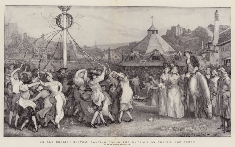 عرف إنجليزي قديم ، يرقص حول Maypole في Village Green بواسطة روبرت ووكر ماكبث