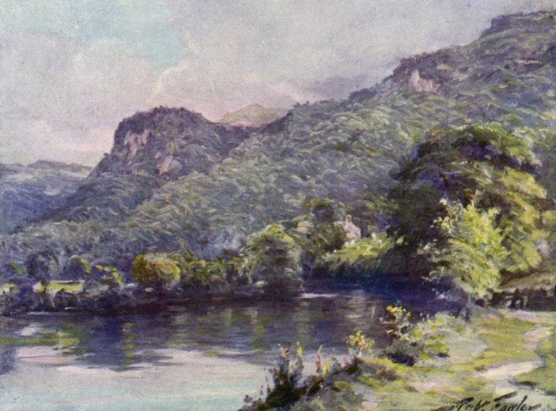 بركة الكنيسة ، Bettws-y-Coed (لون ليثو) بواسطة روبرت (بعد) فاولر