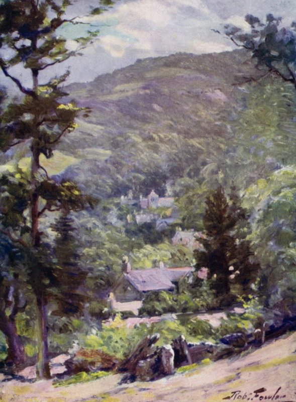 منظر بعيد لـ Bettws-y-Coed (لون ليثو) بواسطة روبرت (بعد) فاولر