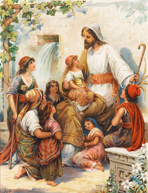 quot;اسمح للأطفال الصغار أن يأتوا إليquot; (لون ليثو) بواسطة روبرت أمبروز دادلي