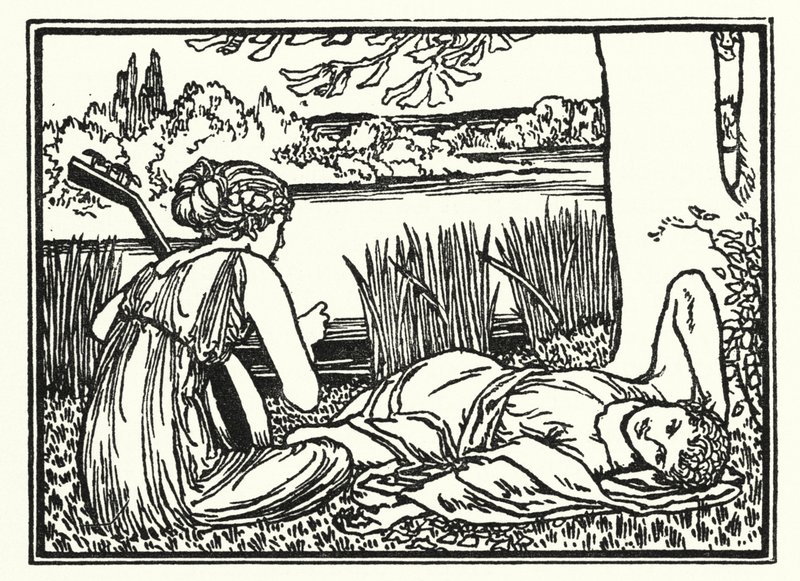 رسم توضيحي لقصائد جون كيتس: Endymion (litho) بواسطة روبرت أنينج بيل