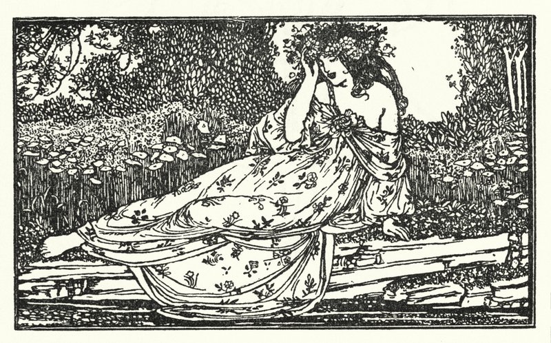 رسم توضيحي لقصائد جون كيتس: جزء من قصيدة لمايا (ليثو) بواسطة روبرت أنينج بيل