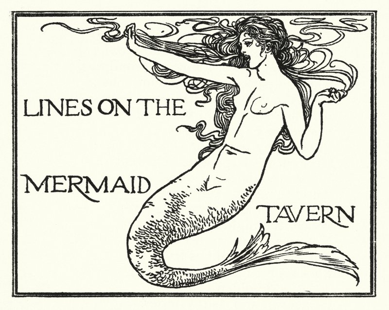 رسم توضيحي لقصائد جون كيتس: Lines on the Mermaid Tavern (litho) بواسطة روبرت أنينج بيل