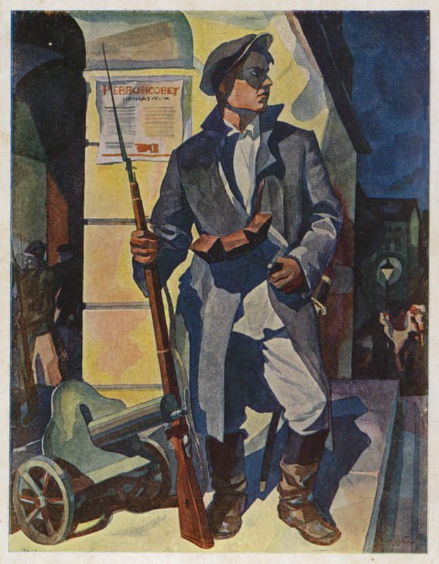 ليلة أكتوبر 1917 ، في سمولني ، سان بطرسبرج ، c1929 بواسطة رودولف فرينز