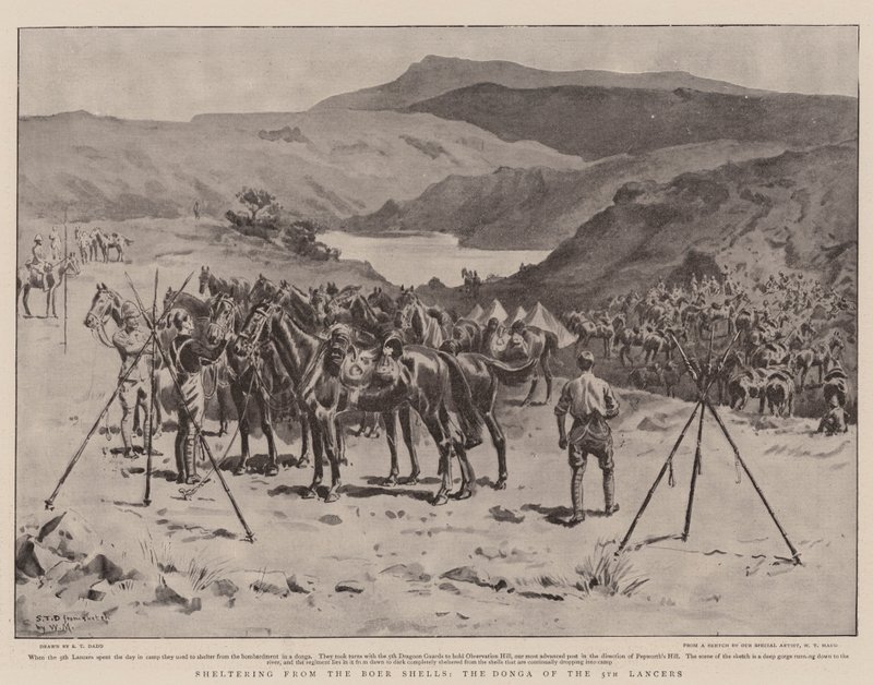 ملاجئ من قذائف Boer ، Donga of the Lancers الخامسة بواسطة سانت داد