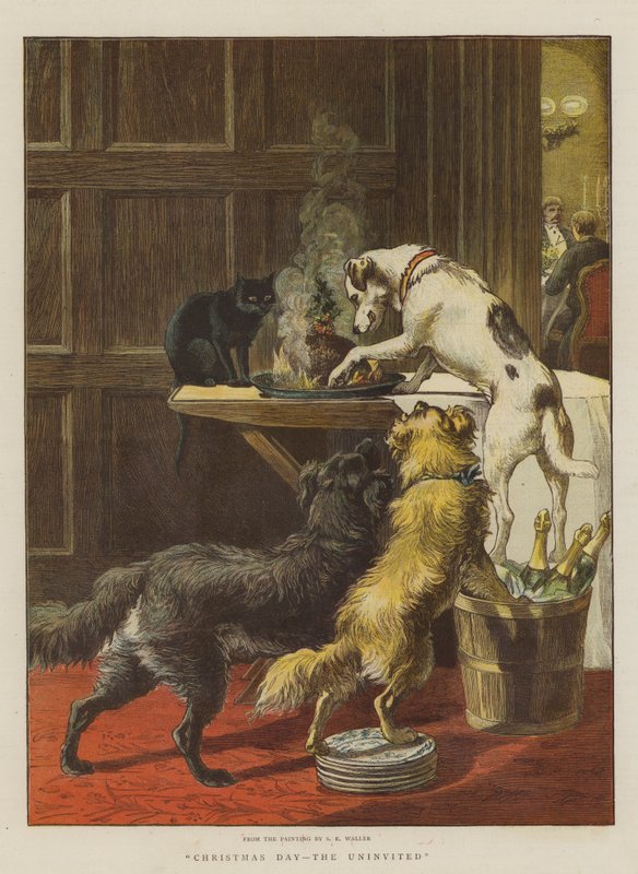 يوم عيد الميلاد ، غير المدعو (chromolitho) بواسطة صموئيل إدموند والر