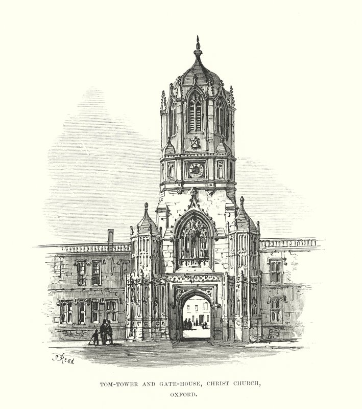 Tom-Tower and Gate-House، Christ Church، Oxford بواسطة صموئيل ريد