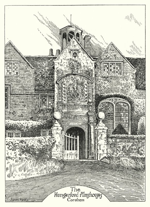 The Hungerford Almshouses ، Corsham (نقش) بواسطة سيدني هيث