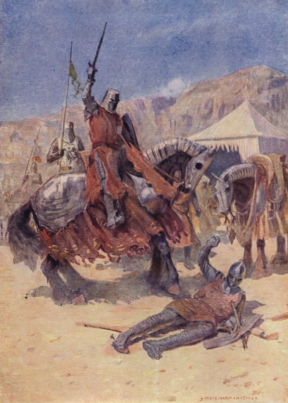 رسم توضيحي لـ The Talisman للسير والتر سكوت بواسطة سيمون هارمون فيدير