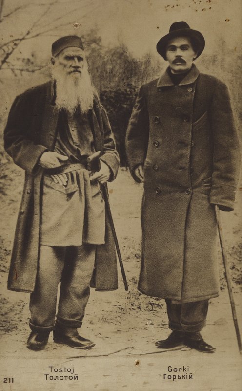 المؤلفان الروسان ليو تولستوي وماكسيم جوركي ، 1900 بواسطة صوفيا أندرييفنا تولستايا