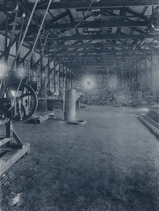 الداخلية ، محلات الميكانيكيون ، شركة Geldenhuis Deep Level Gold Mining (صورة b / w) بواسطة مصور جنوب أفريقي