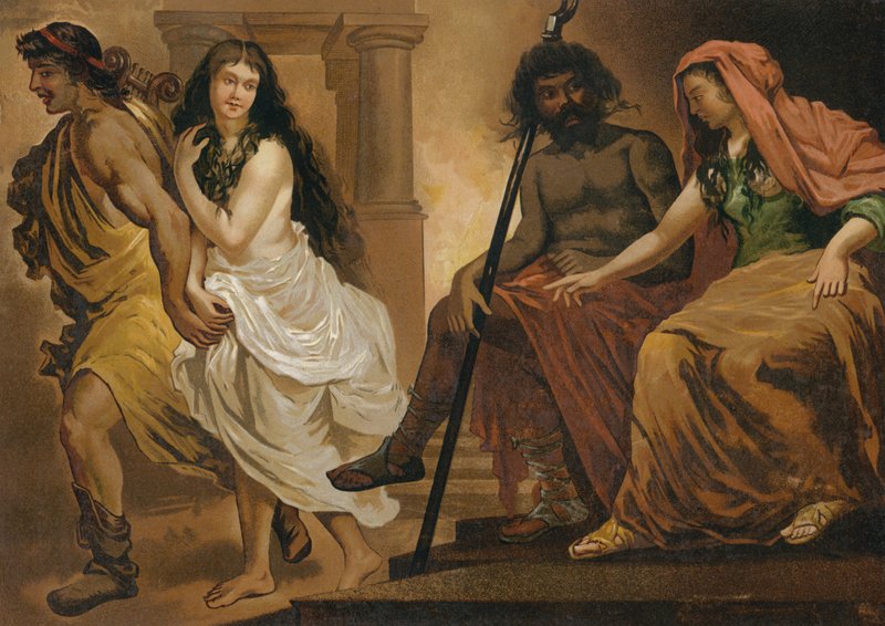 محاولة Orpheus لاسترداد Eurydice من العالم السفلي بواسطة المدرسة الاسبانية