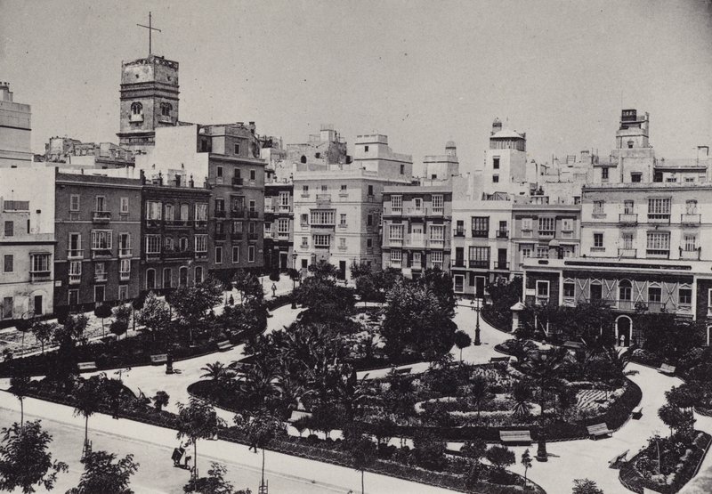 Cadiz: Plaza de Guerra Jimenez (صورة b / w) بواسطة المصور الإسباني