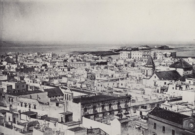 قادس: منظر عام من برج تافيرا (b / w photo) بواسطة المصور الإسباني