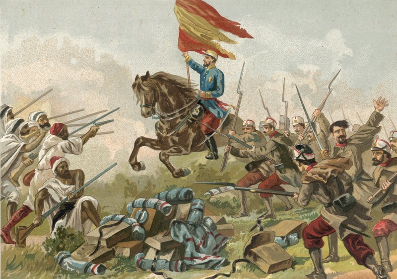 بطولة العام الأساسي في Castillejos ، المغرب ، 1859 بواسطة المدرسة الاسبانية