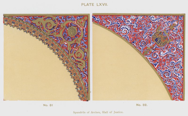 Spandrils of Arches ، Hall of Justice (لون ليثو) بواسطة المدرسة الاسبانية