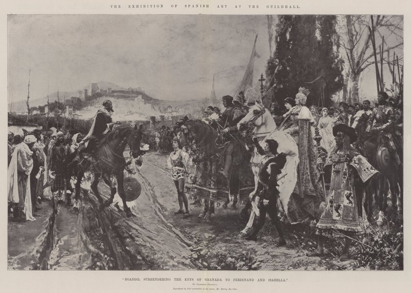 معرض الفن الاسباني في Guildhall (litho) بواسطة المدرسة الاسبانية