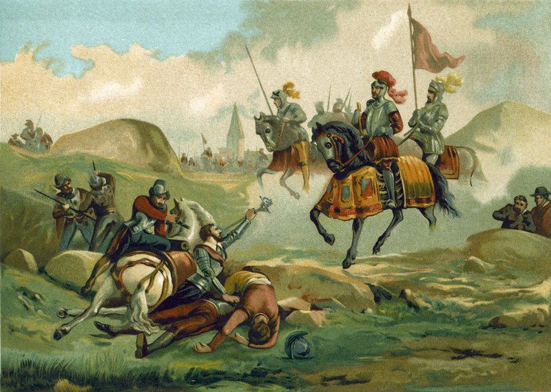 The Seigneur de Senlis سجين من قبل الإسبان ، مونس ، 1572 بواسطة المدرسة الاسبانية