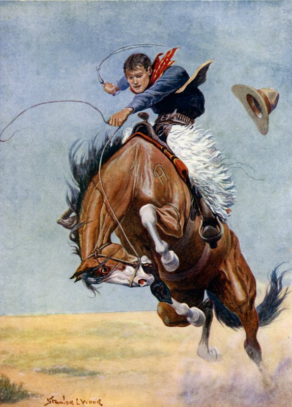 The buck-jumper (colour litho) بواسطة ستانلي ل (بعد) وود