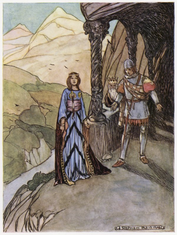 رسم توضيحي لـ Siegfried the Dragon-Slayer (لون ليثو) بواسطة ستيفن ريد