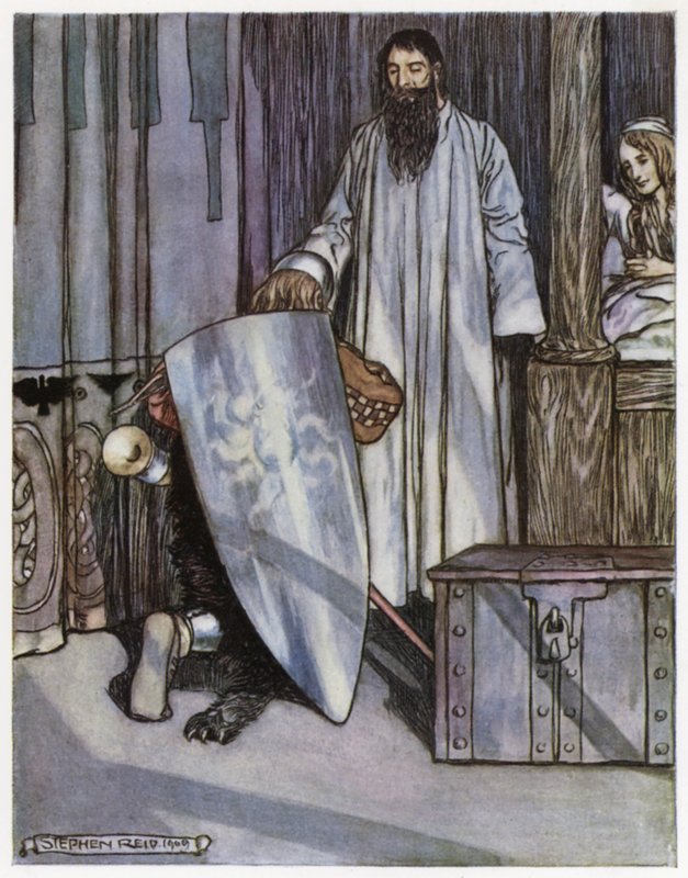 رسم توضيحي لـ Siegfried the Dragon-Slayer (لون ليثو) بواسطة ستيفن ريد