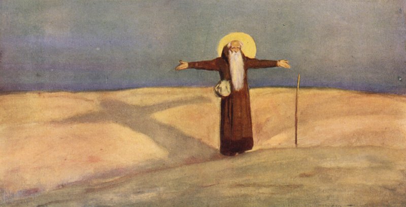 القديس أنتوني في الصحراء (لون ليثو) بواسطة ستيفن ريد